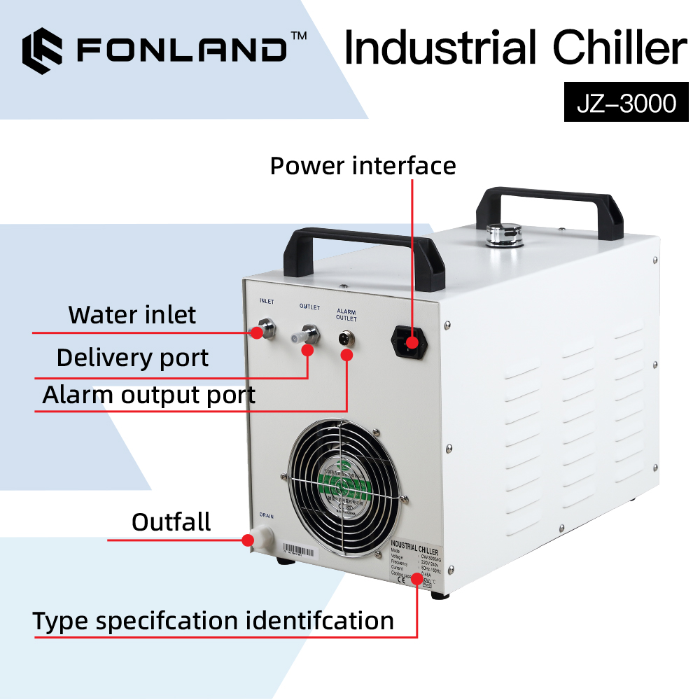Laser Industrial Chiller - Промышленный водяной охладитель FONLAND JZ-3000 DG110V